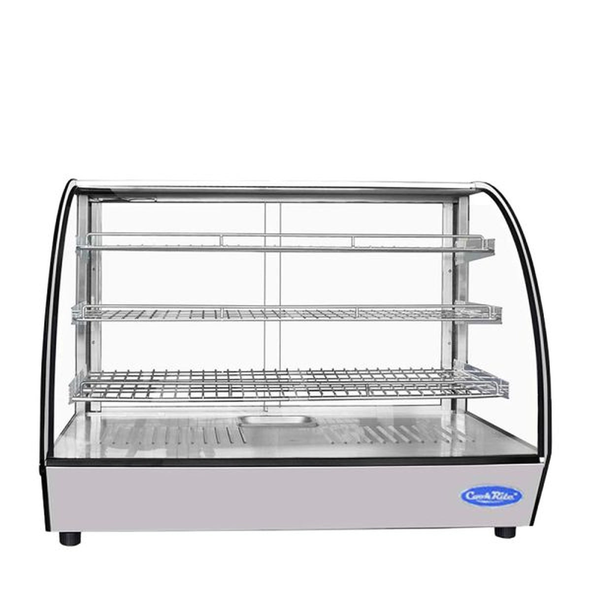 Atosa Countertop Heated Display Case Stainless Steel Curved Glass 5.6 CHDC-56