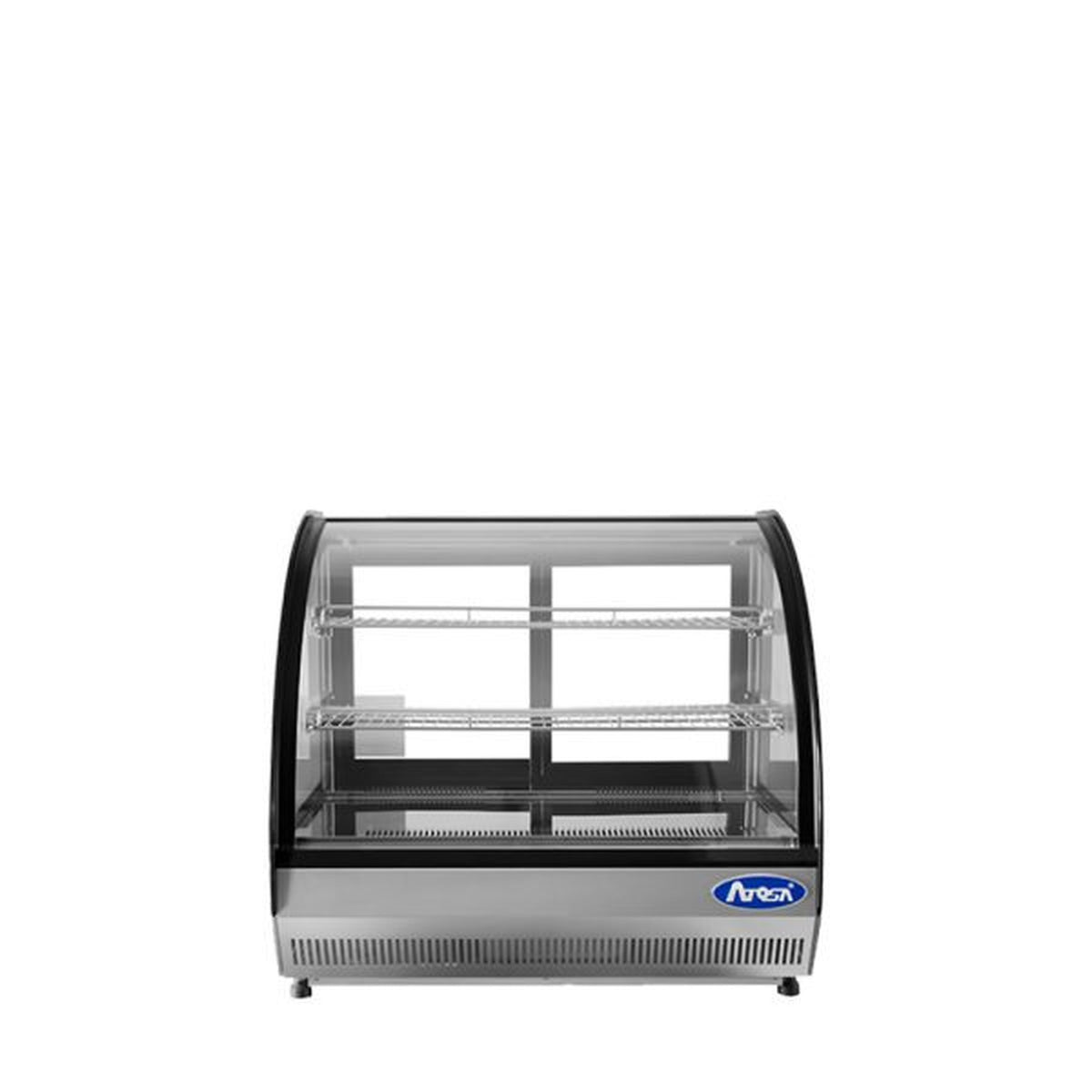 Atosa Countertop Refrigerated Display Case Curved Glass 3.5 Cu Ft CRDC-35