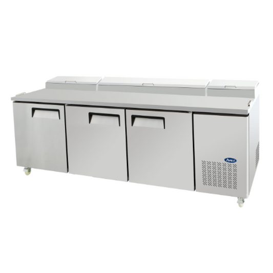 Atosa Refrigerated Pizza Prep Table Stainless Steel 93" 3-Door - MPF8203GR