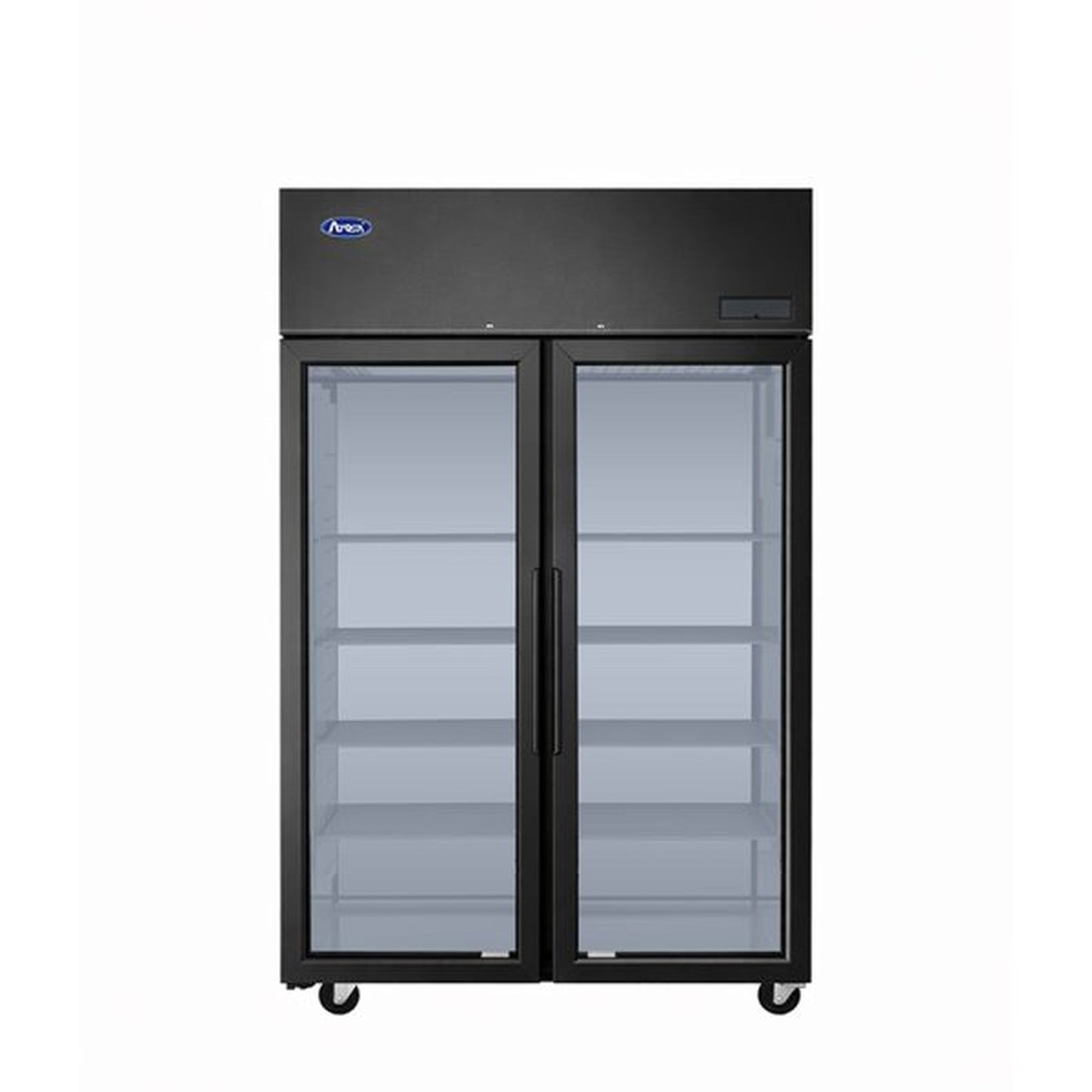 Atosa Pass-Thru Refrigerator Glass Door Black Exterior 2 - PLUS-F2B-GD-S-PT