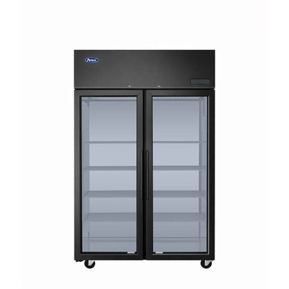 Atosa Pass-Thru Refrigerator Glass Door Black Exterior 2 - PLUS-F2B-GD-S-PT