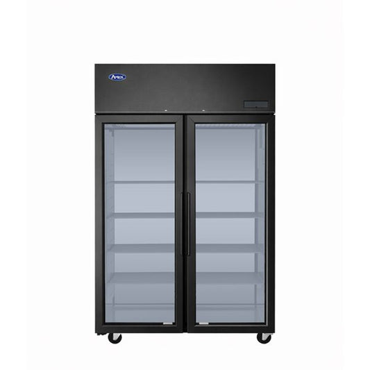 Atosa Pass-Thru Refrigerator Glass Door Black Exterior 2 - PLUS-F2B-GD-S-PT