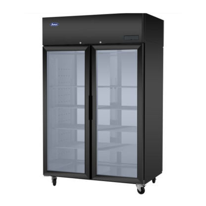 Atosa Pass-Thru Refrigerator Glass Door Black Exterior 2 - PLUS-F2B-GD-S-PT