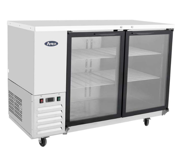 Atosa 2-Door Back Bar Cooler Stainless Steel Shallow Depth 59" - SBB59GGRAUS1