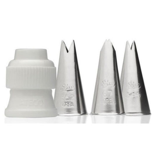 Ateco 4-Piece Leaf Decorating Tube Set, Stainless Steel - 382