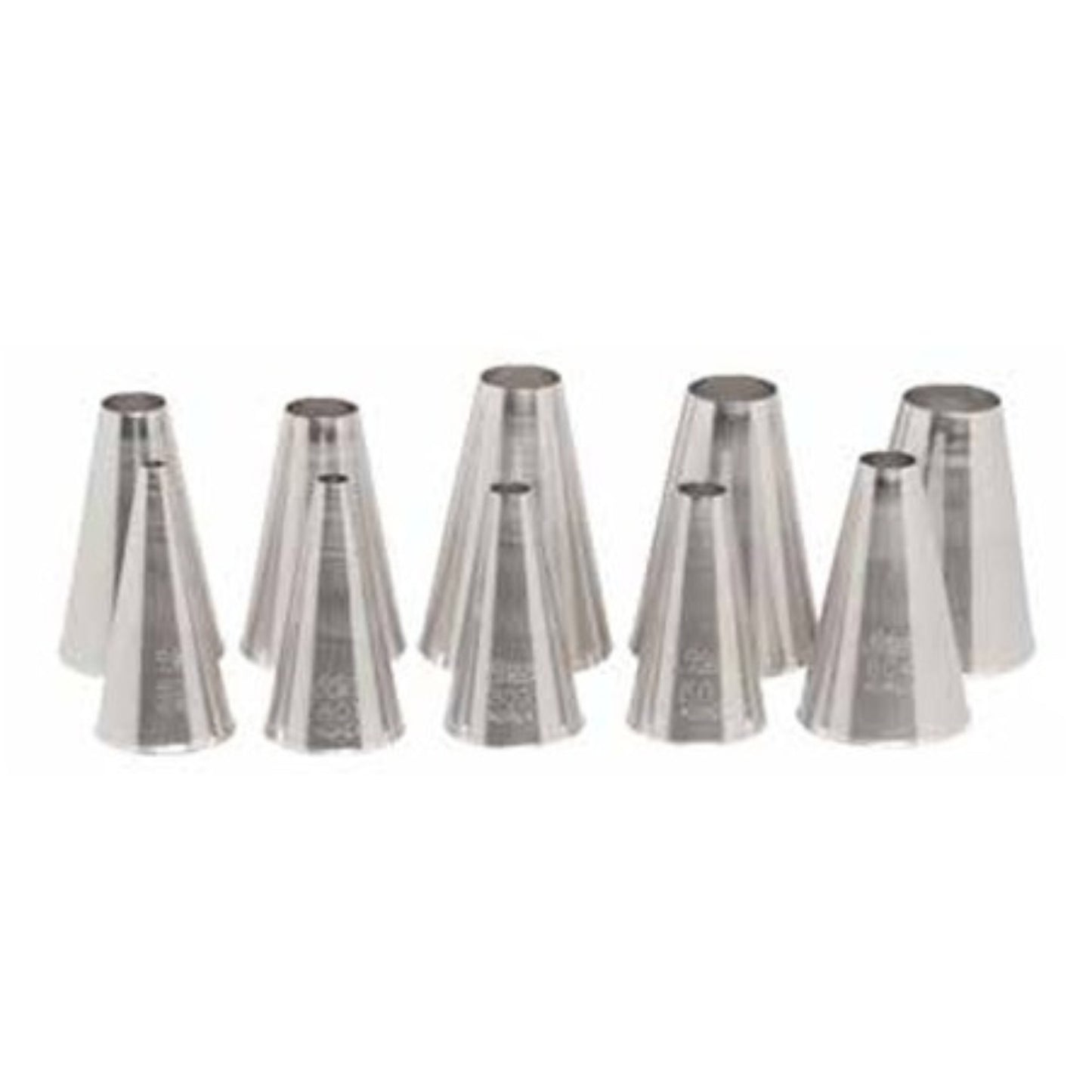 Ateco Plain Pastry Tube Set 10 Pieces Stainless Steel - 810