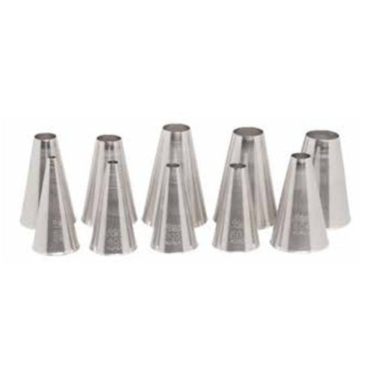 Ateco Plain Pastry Tube Set 10 Pieces Stainless Steel - 810