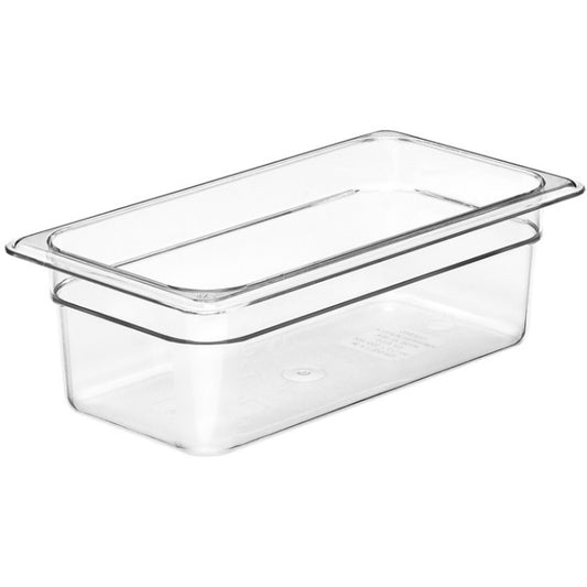 Cambro Cold Food Pan, Plastic - Third Size 4" Deep - Clear - 34CW-135