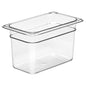 Cambro Cold Food Pan, Plastic - 1/4 Size 6" Deep - Clear - 46CW-135