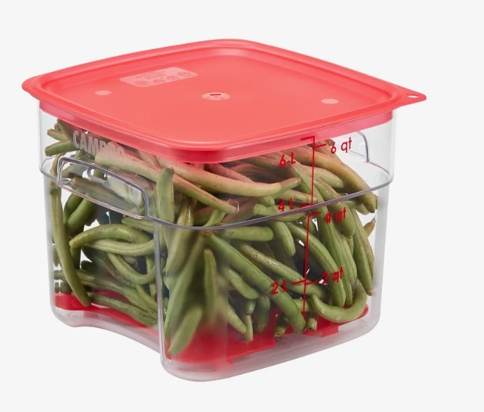 Estante de drenaje Cambro para contenedores FreshPro de 6 y 8 cuartos, rojo, NSF - 6SFSFPDPP266