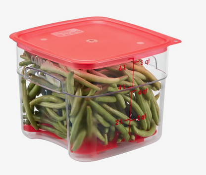 Estante de drenaje Cambro para contenedores FreshPro de 6 y 8 cuartos, rojo, NSF - 6SFSFPDPP266
