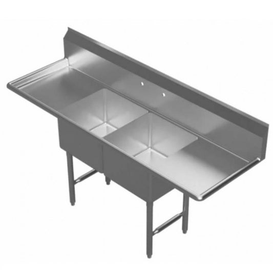 CCK Sink, 2 Comp. 18"x18" Tubs,D/B - SEE18182D