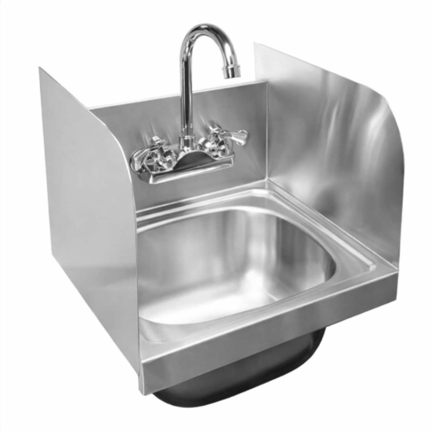 Hand Sink w/ Faucet & Splash Guards - HS-1615SSG