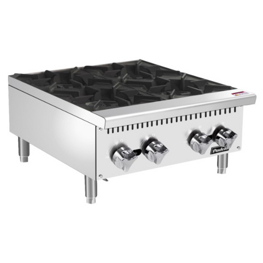 Padela Hot Plate, 24" Wide Gas 4 Burner - PCHP-4-NG