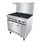 Atosa 36" Gas Range, 6 Burners with Large Oven -  AGR-6B-NG