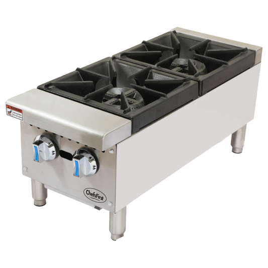 ChefsFirst 2 Burner Hot Plate Natural Gas - SE-HCHP2NG