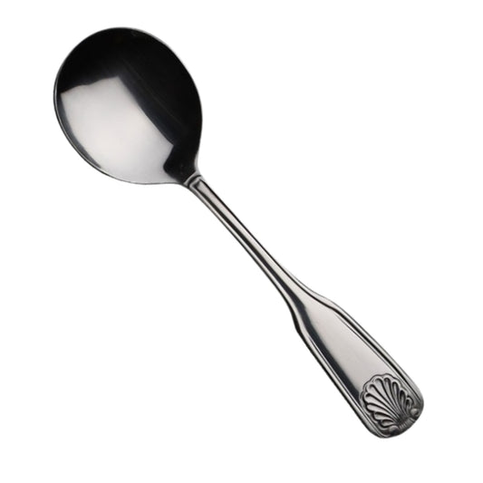 Shell Pattern Bouillon Spoon - 5-7/8", Extra Heavy 18/0 Stainless Steel - OCN5 - DZ