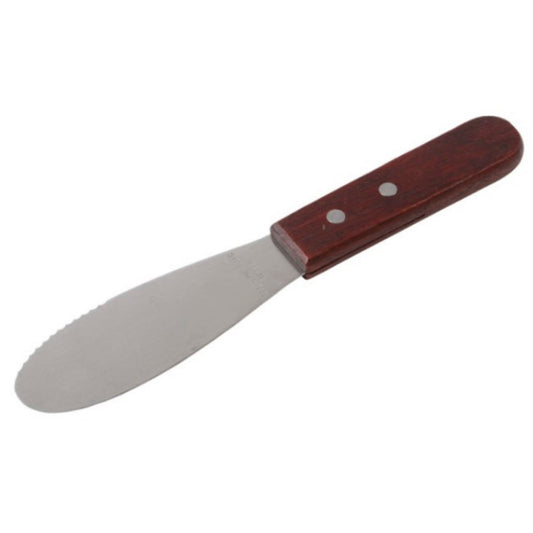 Sandwich Butter Spreader 6" Serrated Stainless Steel Wood Handle - WHS-6