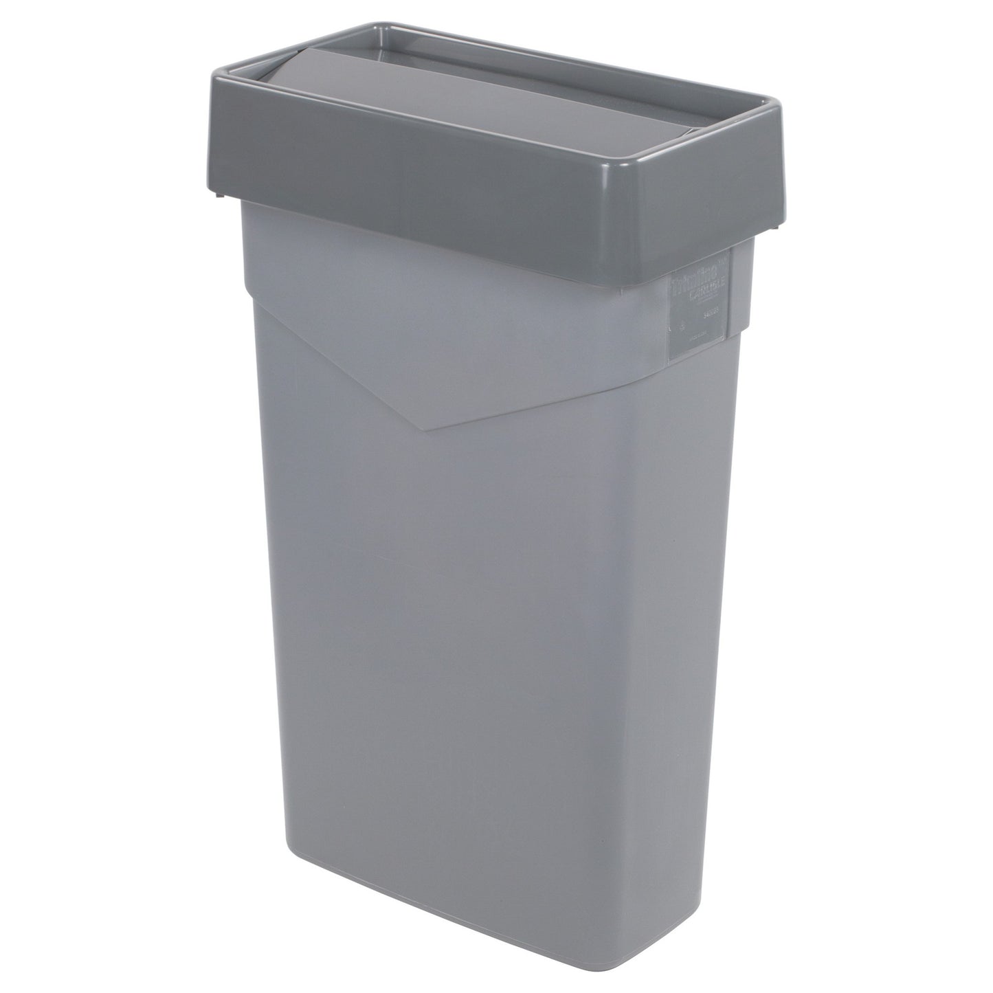 Tapa abatible Carlisle, receptáculo, compatible con contenedores de residuos Trimline de 15/23 galones, gris - 34202423