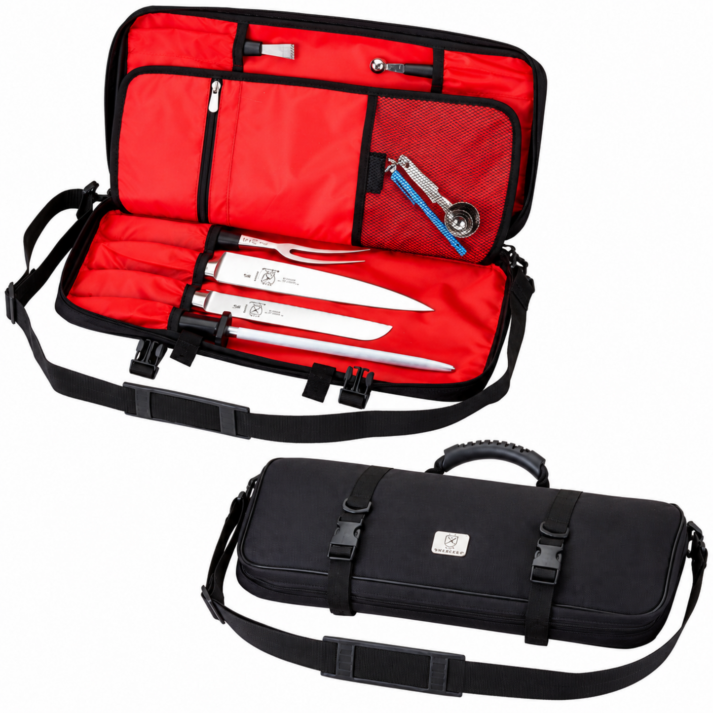 Estuche para cuchillos Mercer, con cremallera simple, 12 bolsillos, negro - M30512M