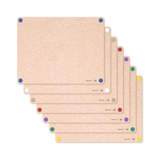 Epicurean HACCP Cutting Board Wood Fiber Food Safety Prep 19.5" x 15" x 3/8", 7-Piece Set - 622C-191501
