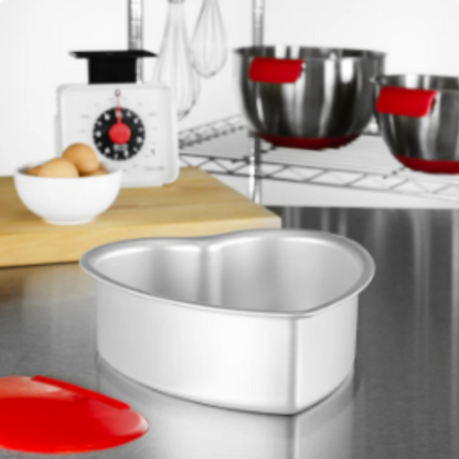 Fat Daddio's Heart Cake Pan, Aluminum 8" x 3", Removeable Bottom - PHT-L83
