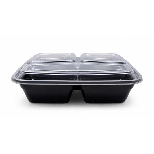 Food Packer 3 Compartment Rectangular Food Container 36 oz - CS150 - FP-RT-3 - OUTLET