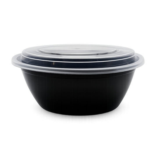 Food Packer Round Plastic To-Go Container with Lid 38 oz - CS150 - FP380 - OUTLET