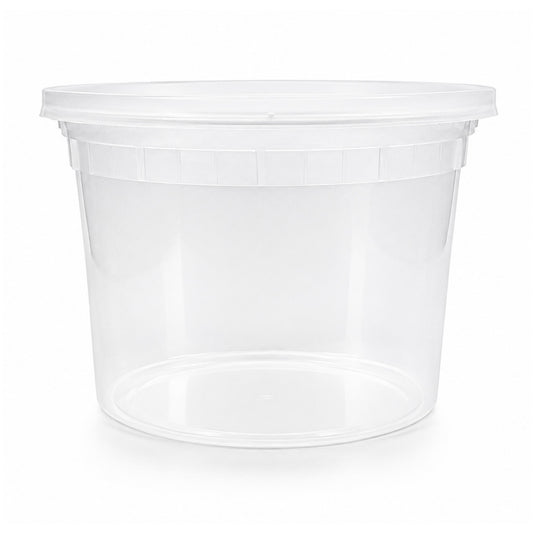 Food Packer Plastic Deli Container with Lid 64 oz - CS120 - FP64L - OUTLET
