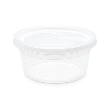 Food Packer Plastic Deli Container with Lid 8 oz - CS240 - FP8L - OUTLET