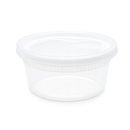 Food Packer Plastic Deli Container with Lid 8 oz - CS240 - FP8L - OUTLET