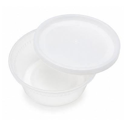 Food Packer Plastic Deli Container with Lid 8 oz - CS240 - FP8L - OUTLET