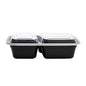 Food Packer 2-Compartment Rectangular To-Go Container with Lid 30 oz - CS150 - RET-C2-30 - OUTLET