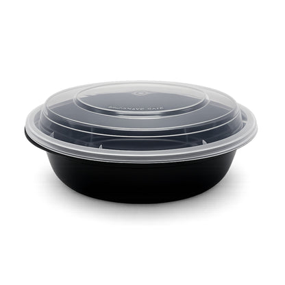 Food Packer Round Plastic To-Go Container with Lid 24 oz - CS150 - RND-24 - OUTLET