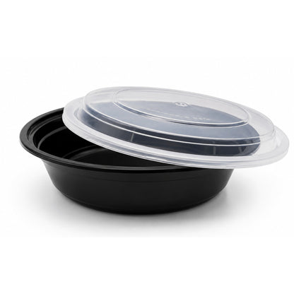 Food Packer Round Plastic To-Go Container with Lid 24 oz - CS150 - RND-24 - OUTLET