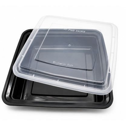 Food Packer Square Container w/Lid 48 oz - CS150 - SQR-48 - OUTLET