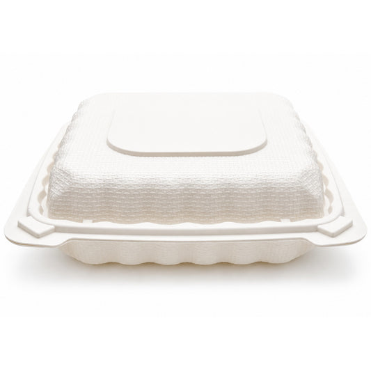 Food Packer Disposable 3-Compartment Hinged To-Go Container 8" - CS120 - TC-83S - OUTLET
