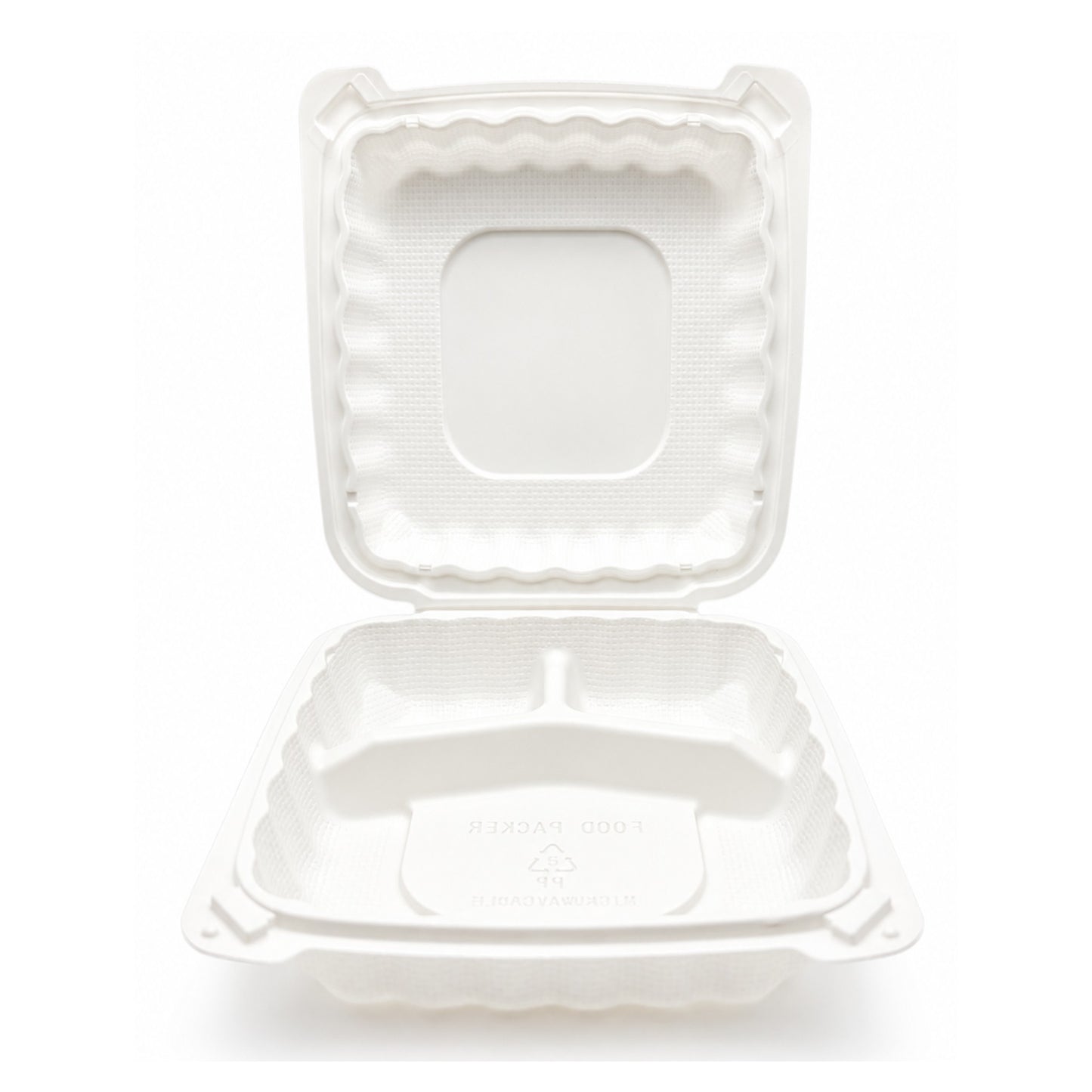 Food Packer Disposable 3-Compartment Hinged To-Go Container 8" - CS120 - TC-83S - OUTLET