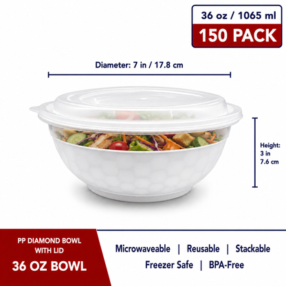 Diamond Bowl with Lid 36 oz - CS150 - FP360