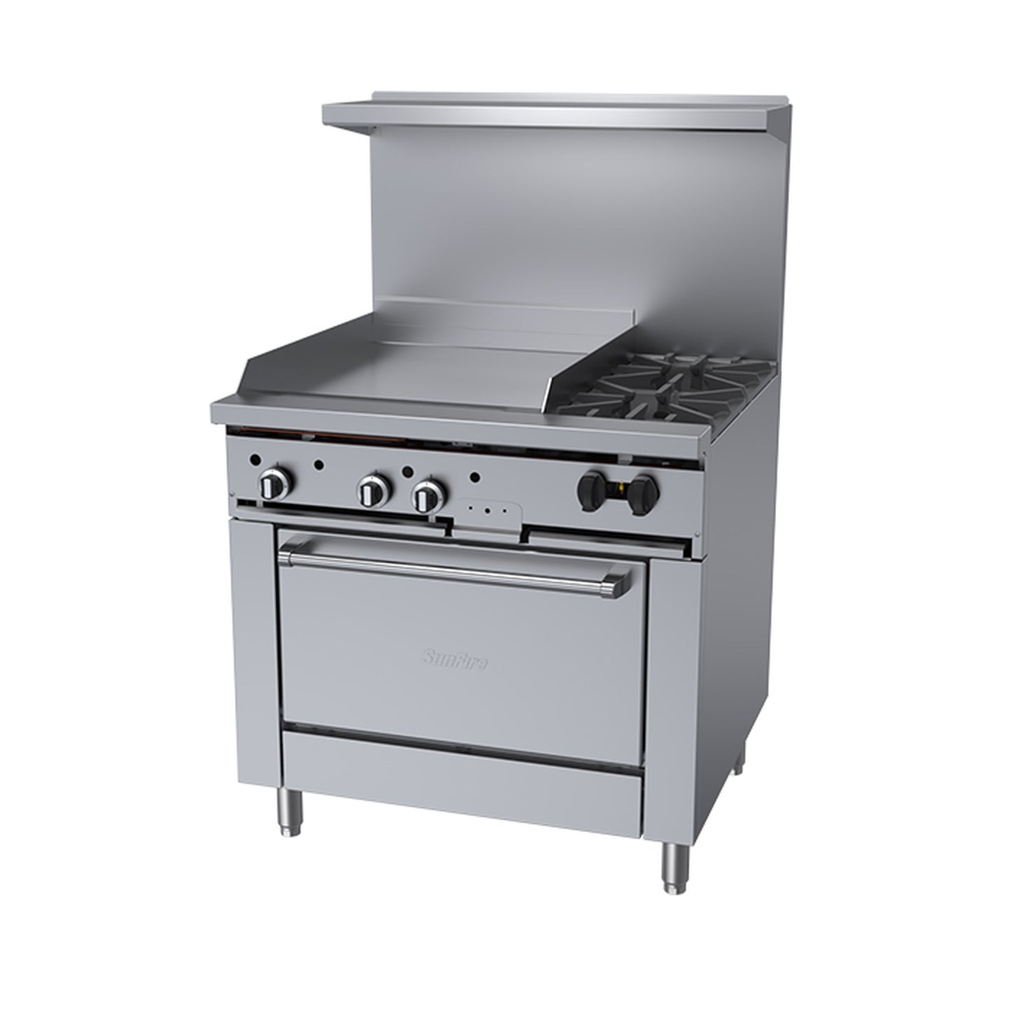 Garland SunFire Gas Range 2-Burner 24" Griddle Standard Oven 36" - X36-2G24R