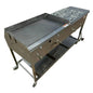 Gas Shark Outdoor Cooking 36" x 22" Griddle Flat Top Food Cart with 6-Pan Steam Table - AP114