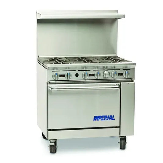 Imperial Pro Series Gas Range NSF 6-Burner Convection Oven 36" - Propane - IR-6-C