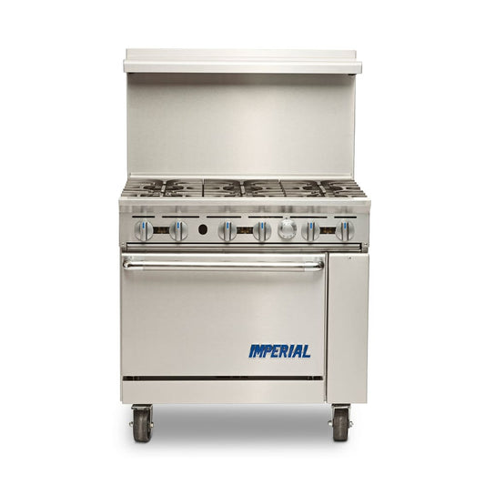 Imperial Pro Series Gas Range 6 Open Burners Standard Oven NSF 36" - IR-6