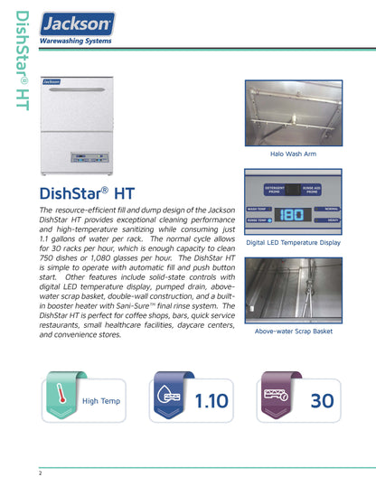 Jackson Dishwasher, Undercounter High Temp. - DISHSTAR-HT