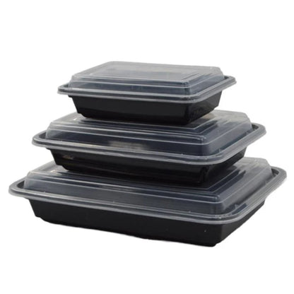 Maple Trade Plastic Container Rectangle 16oz Black - CS