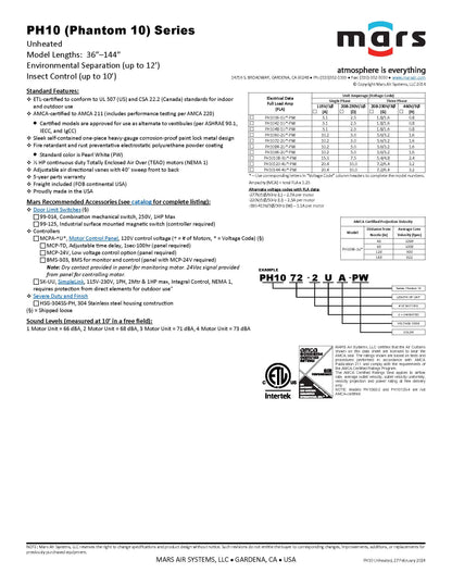 Mars Phantom 10 Series Air Door 36 - PH1042-1UD-PW