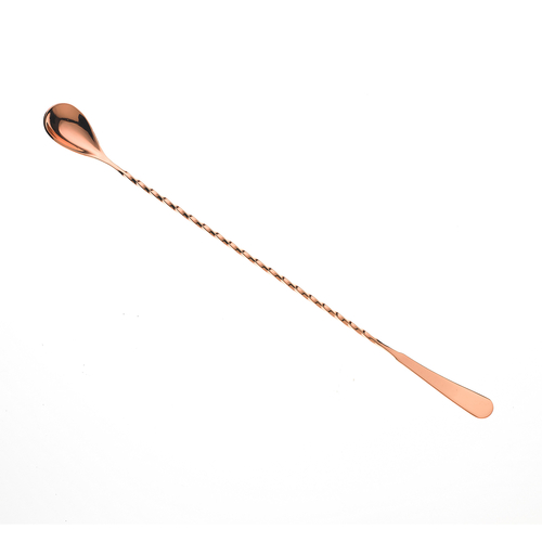 Barfly Jpn Bar Spoon 13+" Copper-plated twisted stem - MTOM37010CP