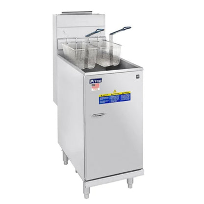 Pitco Economy Gas Floor Fryer – 35-40 lb Capacity - 35C+S