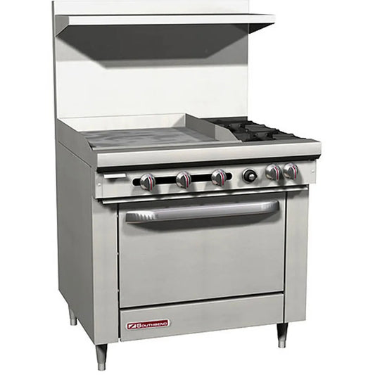 Southbend S-Series Gas Range 36" 2-Burner 24" Griddle Standard Oven NSF - S36D-2GL