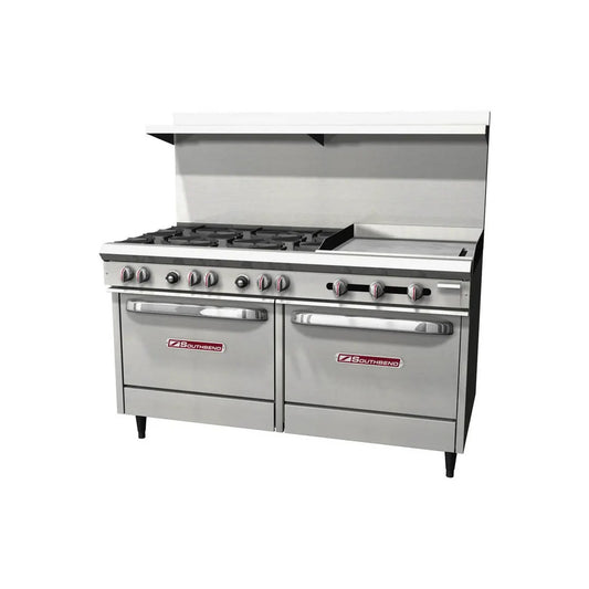 Southbend S-Series Gas Range 6 Non-Clog Burners 24" Griddle Right - S60DD-2GR